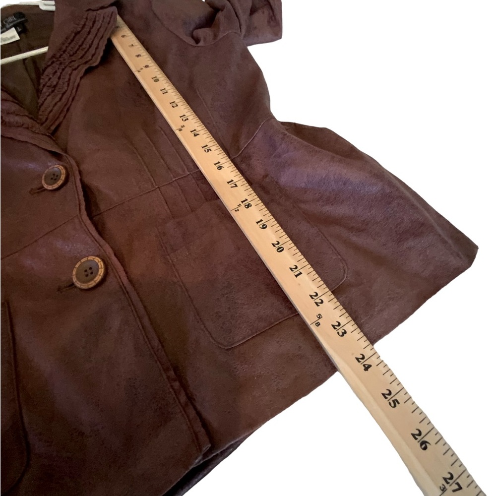 City Girl Nancy Bolen Jacket Brown Faux Leather Lightweight Fully Lined Large - Picture 8 of 12